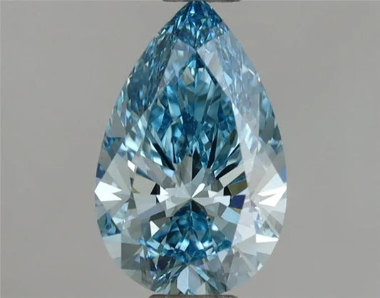 1,11 ct birnenförmiger, im Labor gezüchteter Diamant (Farbe: Fancy Vivid Blue, Reinheit: VS2, IGI-zertifiziert)