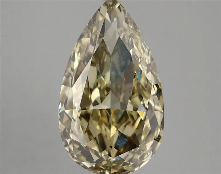 4.29ct Pear Lab Grown Diamond (Colour Fancy Intense Gray Yellow, Clarity VVS2, IGI Certified)