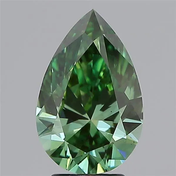 3.00ct Pear Lab Grown Diamond (Colour Fancy Vivid Green, Clarity VS2, IGI Certified)