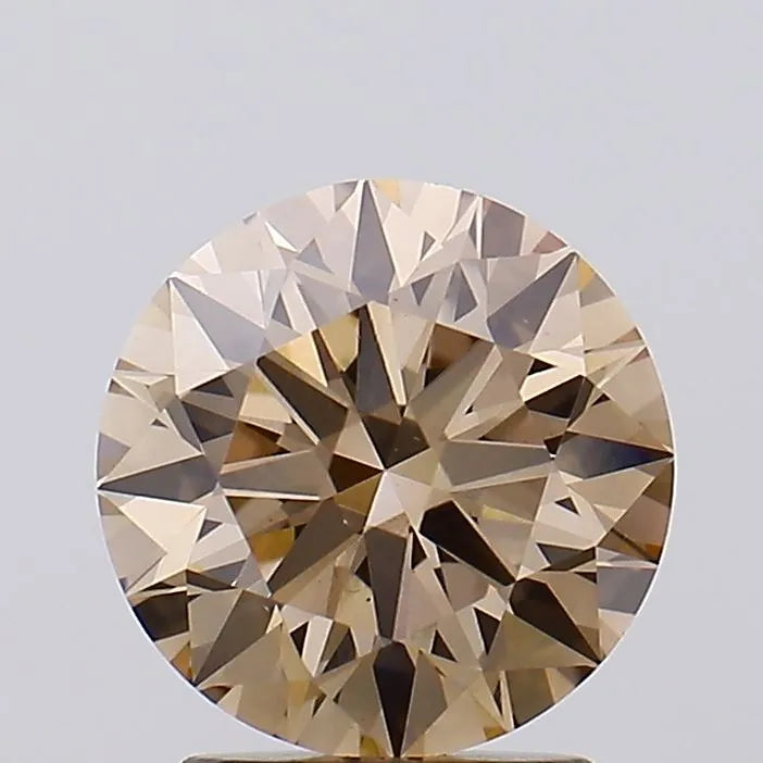 Diamant rond de 2,25 ct (couleur brun fantaisie, pureté VS1, ID de taille, certifié IGI)