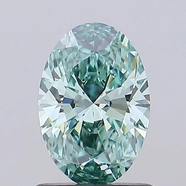 0.80ct Oval Lab Grown Diamond (Colour Fancy Intense Green, Clarity VVS2, IGI Certified)