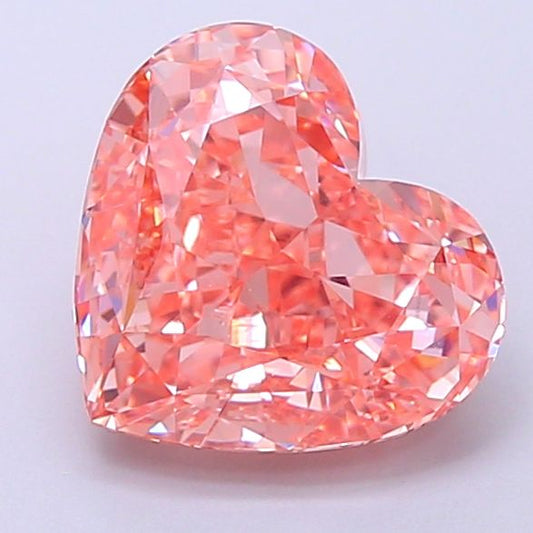 Lab-Grown Heart Diamond - 3.06 Carats, Fancy Vivid Pink Color, VS1 Clarity - Certified by IGI - Report Number: LG654456203