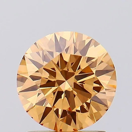 1.50ct Round Lab Grown Diamond (Colour Fancy Yellowish Orange, Clarity VS1, Cut ID, IGI Certified)