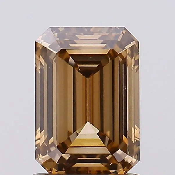 1.30ct Emerald Lab Grown Diamond (Colour Fancy Brown, Clarity VS1, IGI Certified)