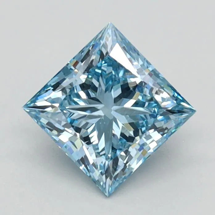 0.81ct Princess Lab Grown Diamond (Colour Fancy Vivid Blue, Clarity VVS2, IGI Certified)
