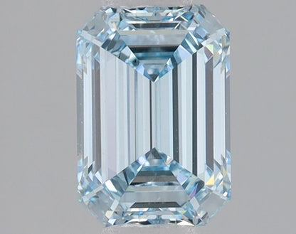 Lab-Grown Emerald Diamond - 1.59 Carats, Fancy Blue Color, VVS2 Clarity - Certified by IGI - Report Number: LG680534572