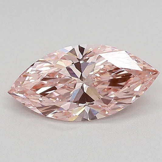 Lab-Grown Marquise Diamond - 0.91 Carats, Fancy Intense Pink Color, VS1 Clarity - Certified by IGI - Report Number: LG683527381