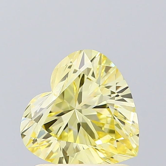Lab-Grown Heart Diamond - 1.05 Carats, Fancy Intense Yellow Color, VS1 Clarity - Certified by IGI - Report Number: LG619456551