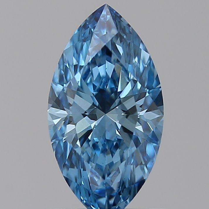 Lab-Grown Marquise Diamond - 0.72 Carats, Fancy Vivid Blue Color, VS1 Clarity - Certified by IGI - Report Number: LG588346667