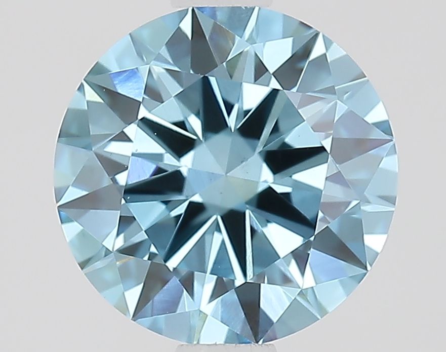 Lab-Grown Round Diamond - 1.51 Carats, Fancy Vivid Blue Color, VS1 Clarity - Certified by IGI - Report Number: LG686501561