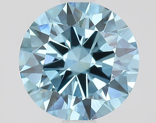 Lab-Grown Round Diamond - 1.51 Carats, Fancy Vivid Blue Color, VS1 Clarity - Certified by IGI - Report Number: LG686501561