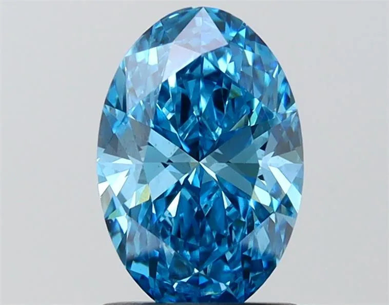 1.41ct Oval Lab Grown Diamond (Colour Fancy Vivid Blue, Clarity VS2, IGI Certified)