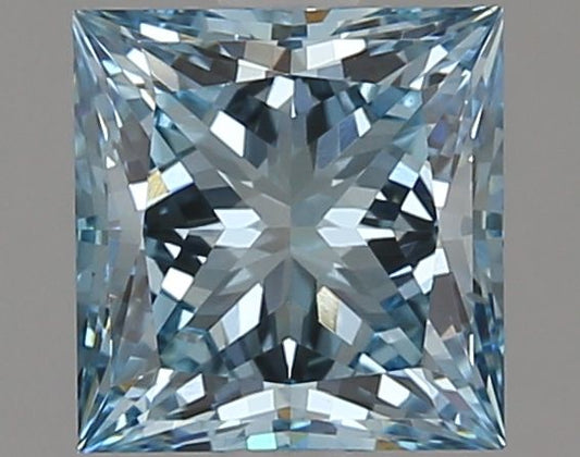 Lab-Grown Princess Diamond - 2.09 Carats, Fancy Vivid Blue Color, VS1 Clarity - Certified by IGI - Report Number: LG621483104