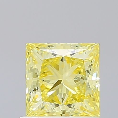 Lab-Grown Princess Diamond - 1.01 Carats, Fancy Vivid Yellow Color, VS1 Clarity - Certified by IGI - Report Number: LG660445923