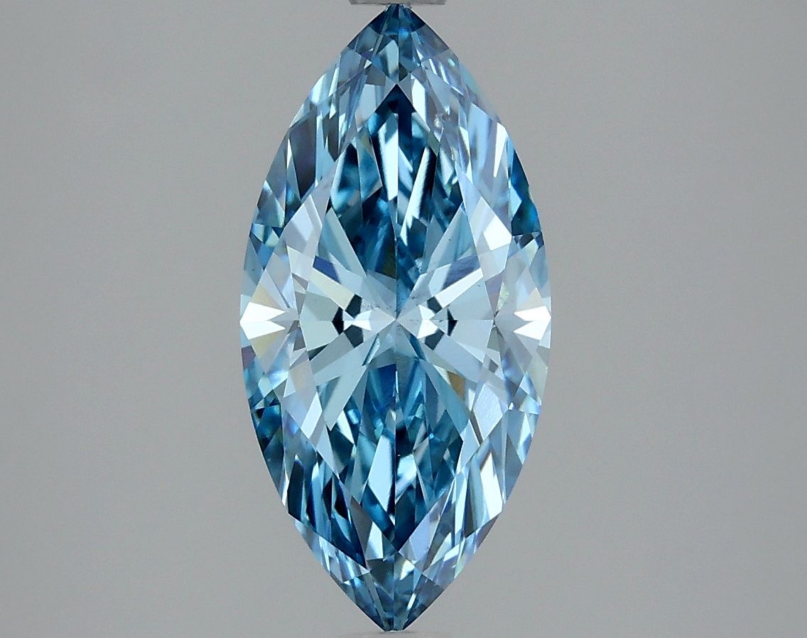 Lab-Grown Marquise Diamond - 2.06 Carats, Fancy Vivid Blue Color, VS2 Clarity - Certified by IGI - Report Number: LG634426792
