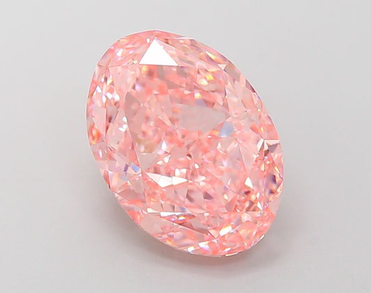 Lab-Grown Oval Diamond - 8.63 Carats, Fancy Vivid Pink Color, VVS2 Clarity - Certified by IGI - Report Number: LG691589392