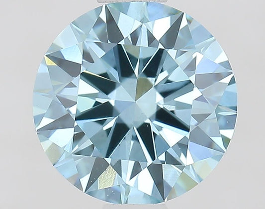 Lab-Grown Round Diamond - 1.0 Carats, Fancy Vivid Blue Color, VS2 Clarity - Certified by IGI - Report Number: LG674505706