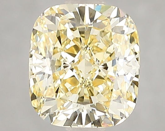 Lab-Grown Cushion Diamond - 2.1 Carats, Fancy Intense Yellow Color, VVS2 Clarity - Certified by IGI - Report Number: LG660453410