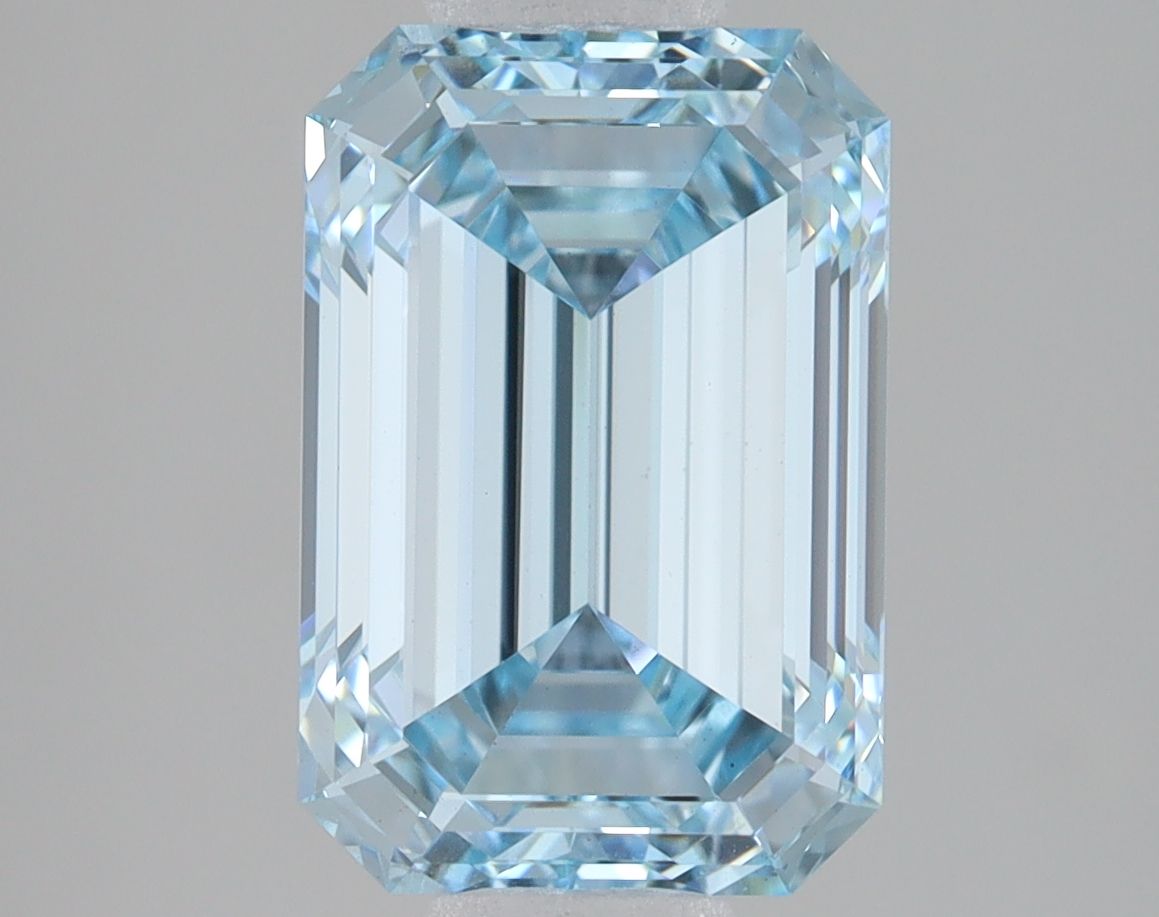 Lab-Grown Emerald Diamond - 3.09 Carats, Fancy Intense Blue Color, VVS2 Clarity - Certified by IGI - Report Number: LG680534789