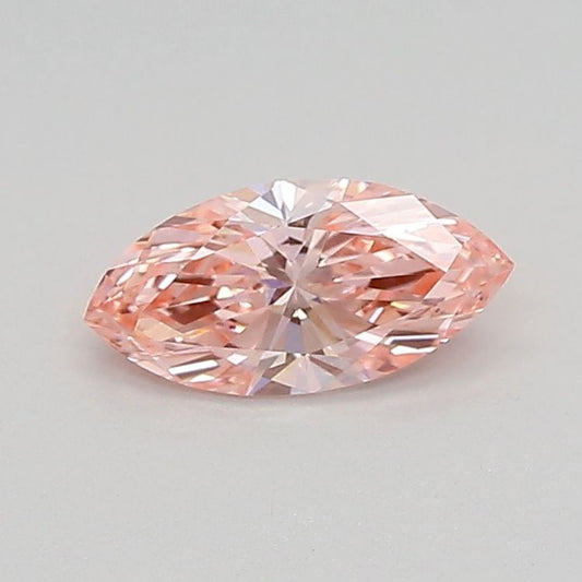 Lab-Grown Marquise Diamond - 0.44 Carats, Fancy Vivid Pink Color, VVS2 Clarity - Certified by IGI - Report Number: LG683527346