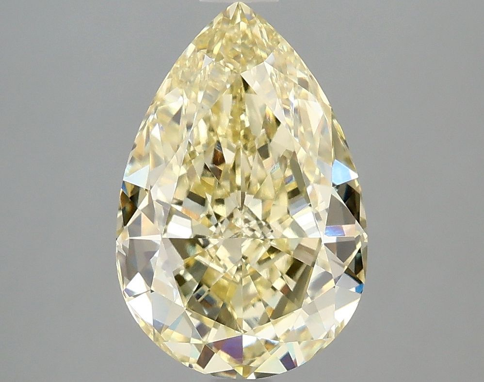 Lab-Grown Pear Diamond - 3.1 Carats, Fancy Intense Yellow Color, VVS2 Clarity - Certified by IGI - Report Number: LG681518476