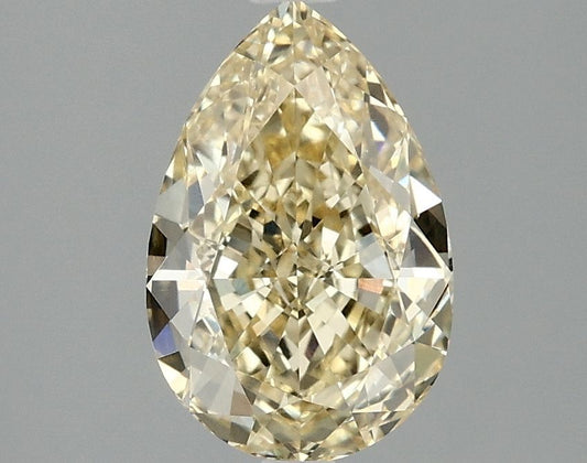 Lab-Grown Pear Diamond - 2.05 Carats, Fancy Vivid Yellow Color, VVS2 Clarity - Certified by IGI - Report Number: LG690506546