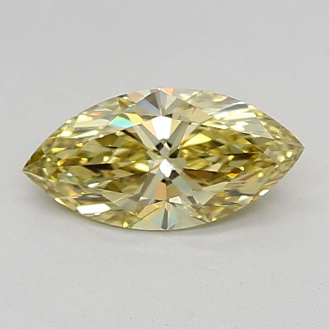 Lab-Grown Marquise Diamond - 1.09 Carats, Fancy Intense Yellow Color, VVS2 Clarity - Certified by IGI - Report Number: LG666402896