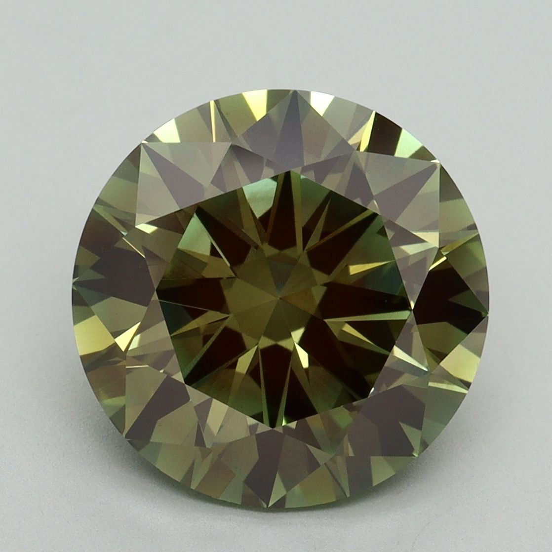 Lab-Grown Round Diamond - 5.1 Carats, Fancy Vivid Green Color, VVS2 Clarity - Certified by IGI - Report Number: LG640412529