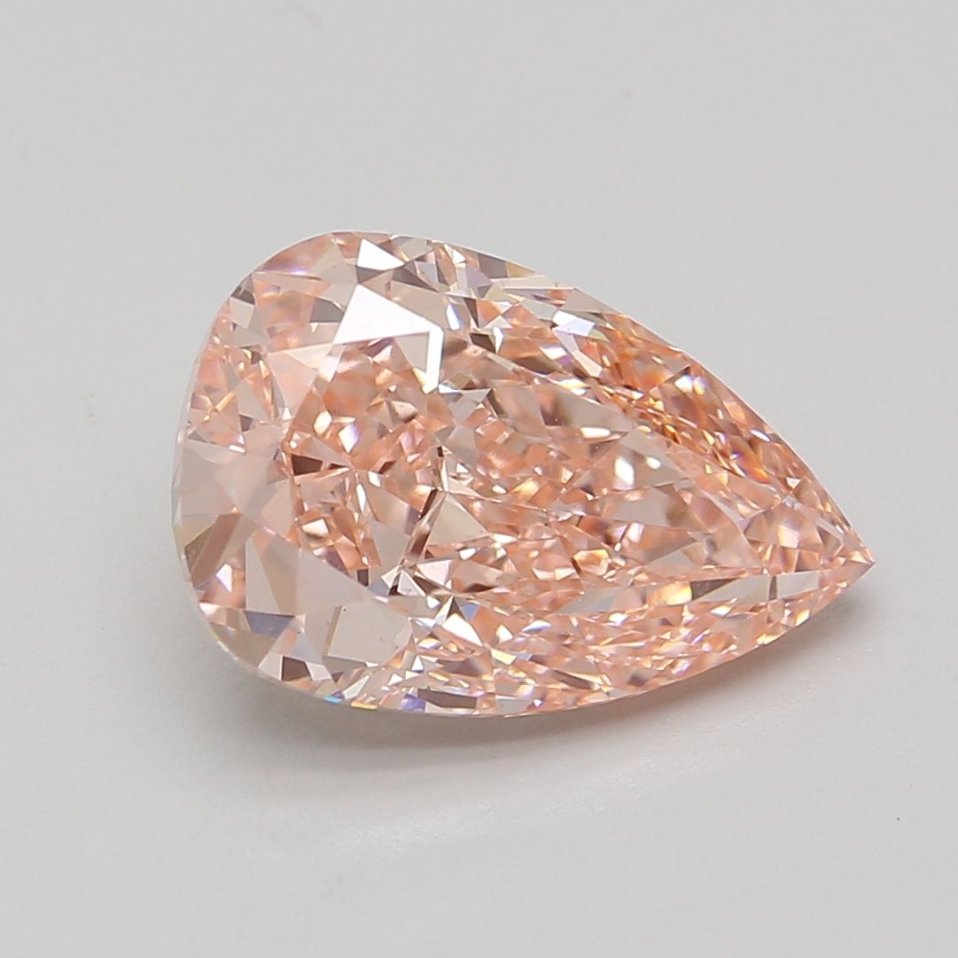 Lab-Grown Pear Diamond - 6.41 Carats, Fancy Vivid Pink Color, VS1 Clarity - Certified by IGI - Report Number: LG687591033