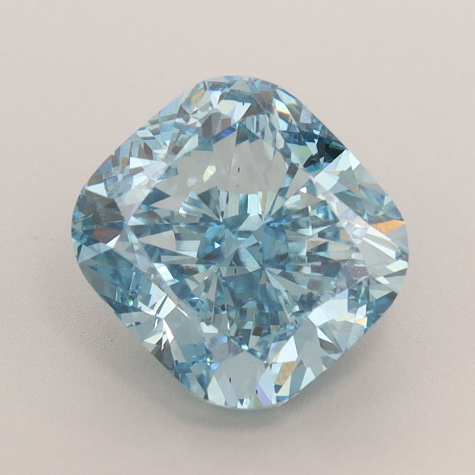 Lab-Grown Cushion Diamond - 3.0 Carats, Fancy Vivid Blue Color, VS2 Clarity - Certified by IGI - Report Number: LG588342826