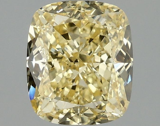 Lab-Grown Cushion Diamond - 2.1 Carats, Fancy Vivid Yellow Color, VVS2 Clarity - Certified by IGI - Report Number: LG674559080