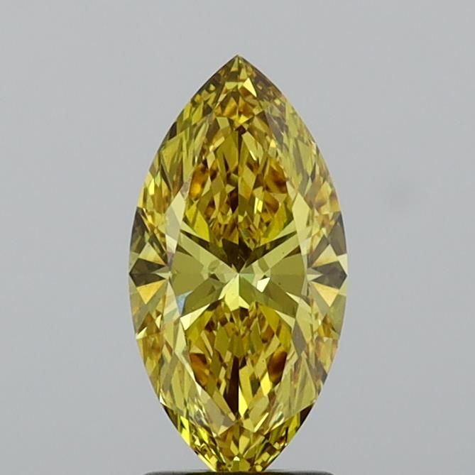 Lab-Grown Marquise Diamond - 1.75 Carats, Fancy Vivid Yellow Color, VS1 Clarity - Certified by IGI - Report Number: LG643433630