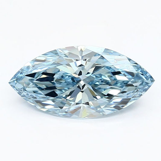 Lab-Grown Marquise Diamond - 1.7 Carats, Fancy Vivid Blue Color, VS2 Clarity - Certified by IGI - Report Number: LG635465497