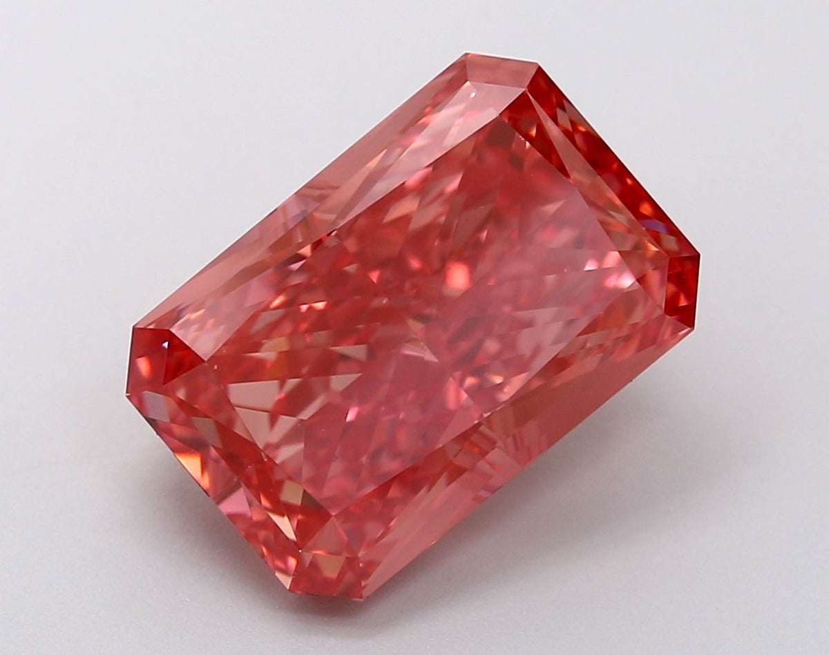 Lab-Grown Radiant Diamond - 6.32 Carats, Fancy Vivid Pink Color, VS1 Clarity - Certified by IGI - Report Number: LG631443336