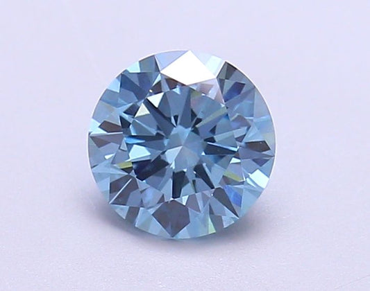 Lab-Grown Round Diamond - 1.0 Carats, Fancy Vivid Blue Color, VS2 Clarity - Certified by IGI - Report Number: LG680546400