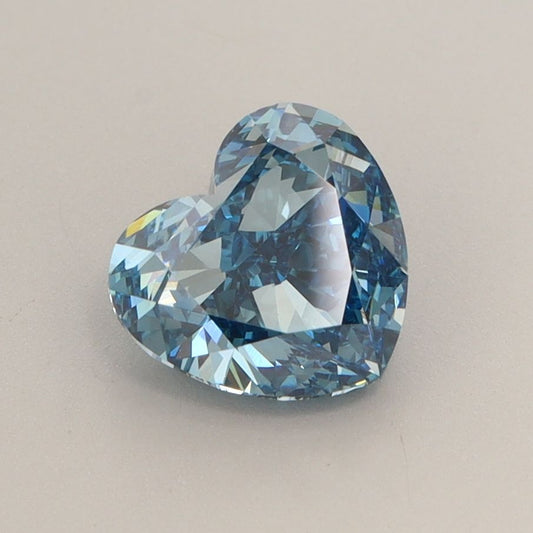 Lab-Grown Heart Diamond - 1.58 Carats, Fancy Vivid Blue Color, VVS2 Clarity - Certified by IGI - Report Number: LG633463294