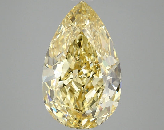 Lab-Grown Pear Diamond - 5.05 Carats, Fancy Intense Yellow Color, VS2 Clarity - Certified by IGI - Report Number: LG663405957