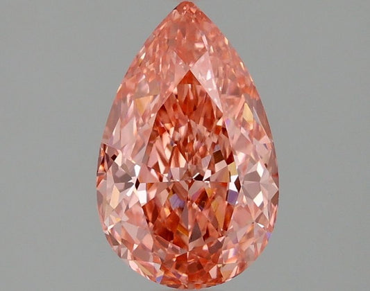 Lab-Grown Pear Diamond - 1.49 Carats, Fancy Vivid Pink Color, VS1 Clarity - Certified by IGI - Report Number: LG677579185