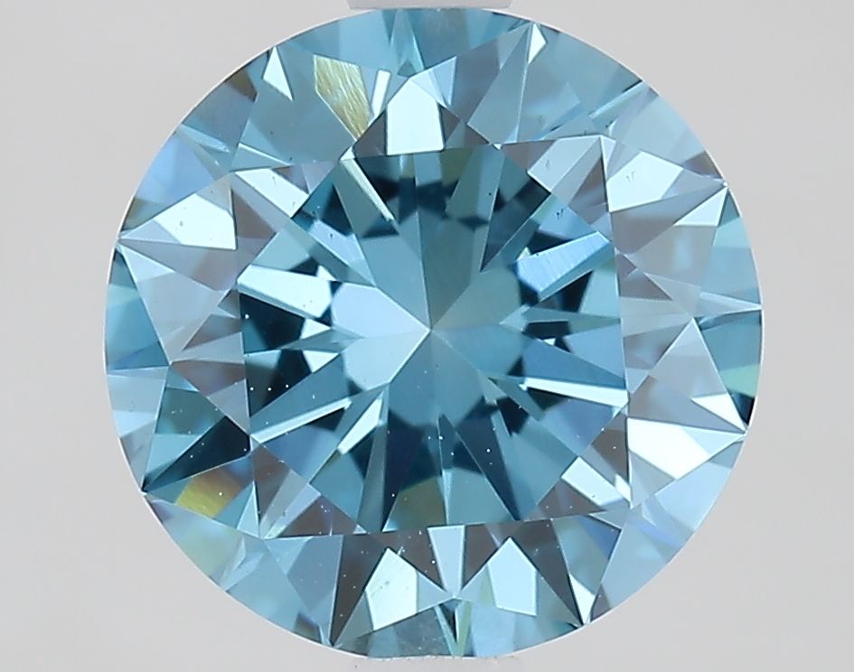 Lab-Grown Round Diamond - 2.0 Carats, Fancy Vivid Blue Color, VS1 Clarity - Certified by IGI - Report Number: LG660484265
