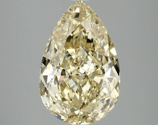 Lab-Grown Pear Diamond - 4.08 Carats, Fancy Vivid Yellow Color, VVS2 Clarity - Certified by IGI - Report Number: LG689586808