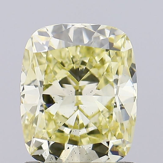 Lab-Grown Cushion Diamond - 1.02 Carats, Fancy Yellow Color, SI1 Clarity - Certified by IGI - Report Number: LG623413729