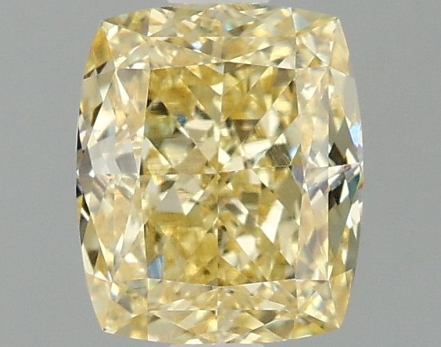 Lab-Grown Cushion Diamond - 1.47 Carats, Fancy Intense Yellow Color, VS1 Clarity - Certified by IGI - Report Number: LG665424407