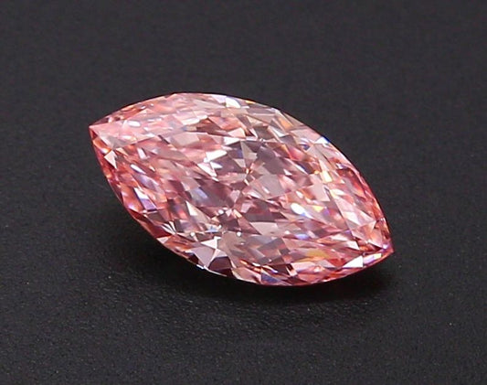 Lab-Grown Marquise Diamond - 1.01 Carats, Fancy Vivid Pink Color, SI1 Clarity - Certified by IGI - Report Number: LG620497920