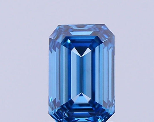 Lab-Grown Emerald Diamond - 1.03 Carats, Fancy Vivid Blue Color, VS1 Clarity - Certified by IGI - Report Number: LG657459173