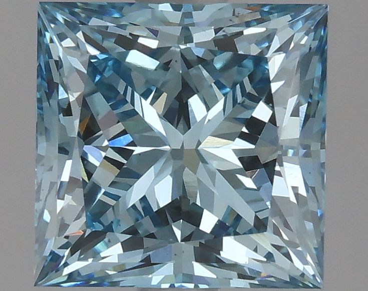 Lab-Grown Princess Diamond - 2.03 Carats, Fancy Vivid Blue Color, VS2 Clarity - Certified by IGI - Report Number: LG625410091