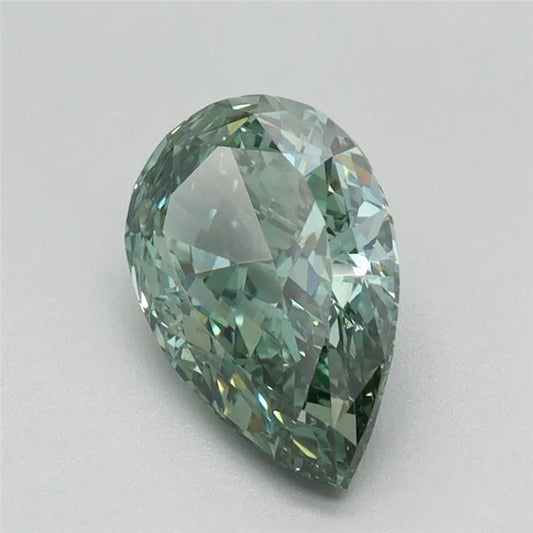 1.38ct Pear Lab Grown Diamond (Colour Fancy Vivid Green, Clarity VVS2, IGI Certified)