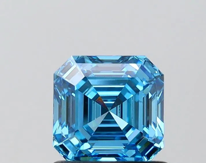 1.02ct Square emerald Lab Grown Diamond (Colour Fancy Vivid Blue, Clarity VS2, IGI Certified)