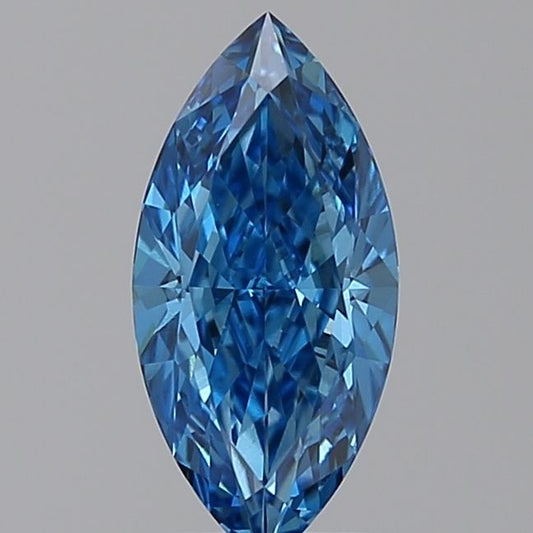 Lab-Grown Marquise Diamond - 1.14 Carats, Fancy Vivid Blue Color, VS1 Clarity - Certified by IGI - Report Number: LG625498063