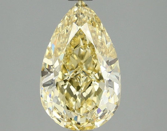 Lab-Grown Pear Diamond - 2.05 Carats, Fancy Intense Yellow Color, VVS2 Clarity - Certified by IGI - Report Number: LG664408062