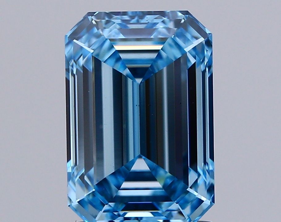 Lab-Grown Emerald Diamond - 3.04 Carats, Fancy Intense Blue Color, VS2 Clarity - Certified by IGI - Report Number: LG615374429